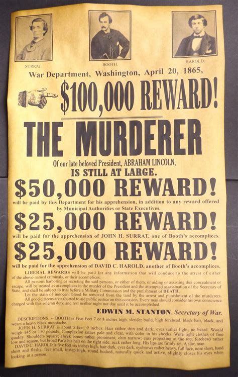 wanted poster of john wilkes booth|A rare ‘wanted’ poster for John Wilkes Booth after Lincoln ...